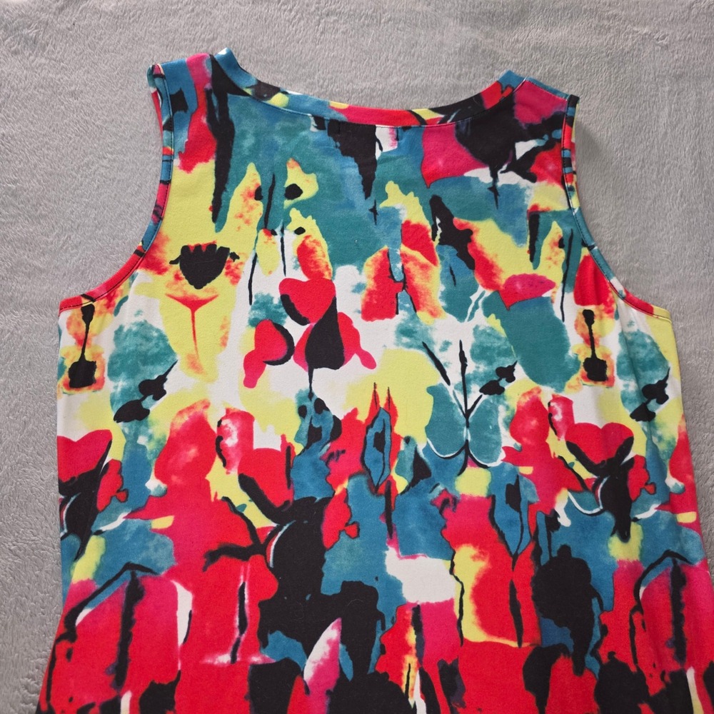 Hount Womens Abstract Watercolor Print Sleeveless Maxi Dress Red Blue Size Large - Picture 14 of 15